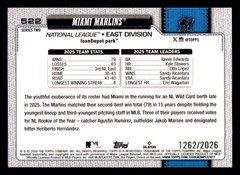2026 Topps #522 Miami Marlins Gold #/2026