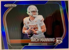 ARCH MANNING 2025 PANINI PRIZM BLACK « NIL » RC BLUE HOLO #/199 (TEXAS LONGHORNS)