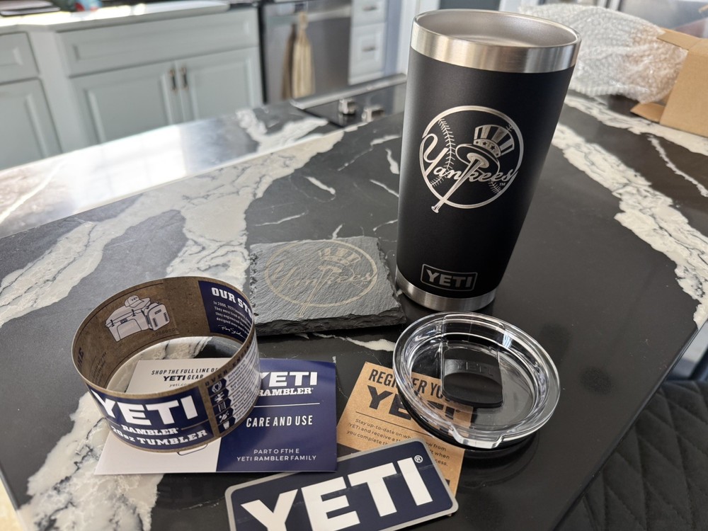 NY Yankees YETI Rambler Laser Engraved Tumblers 20 oz MLB Rambler New York