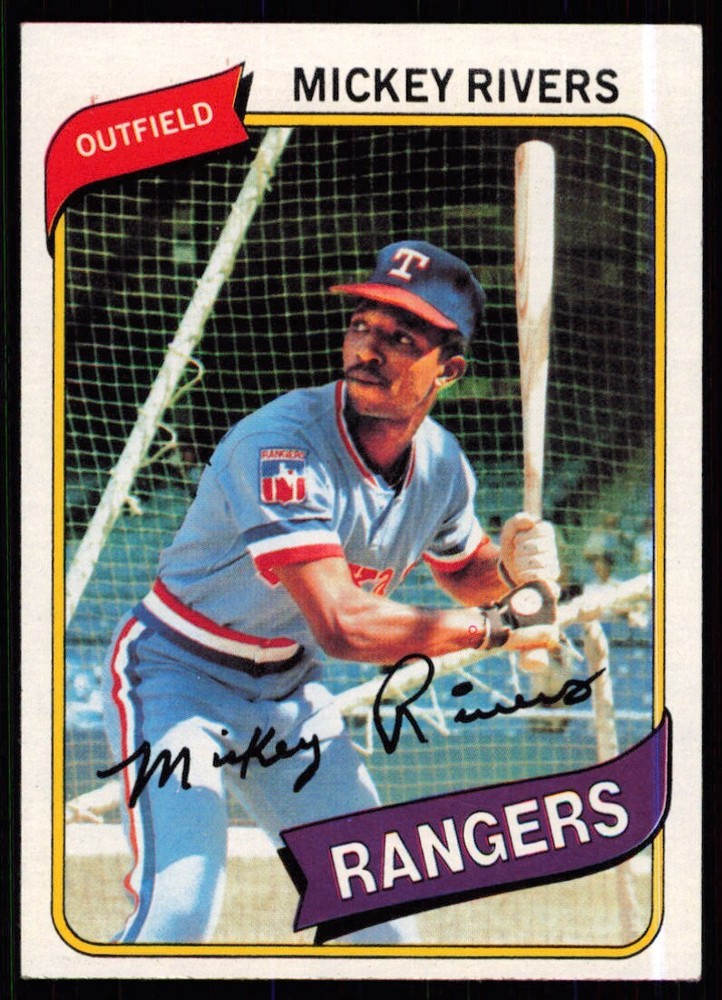 1980 Topps Mickey Rivers Texas Rangers #485