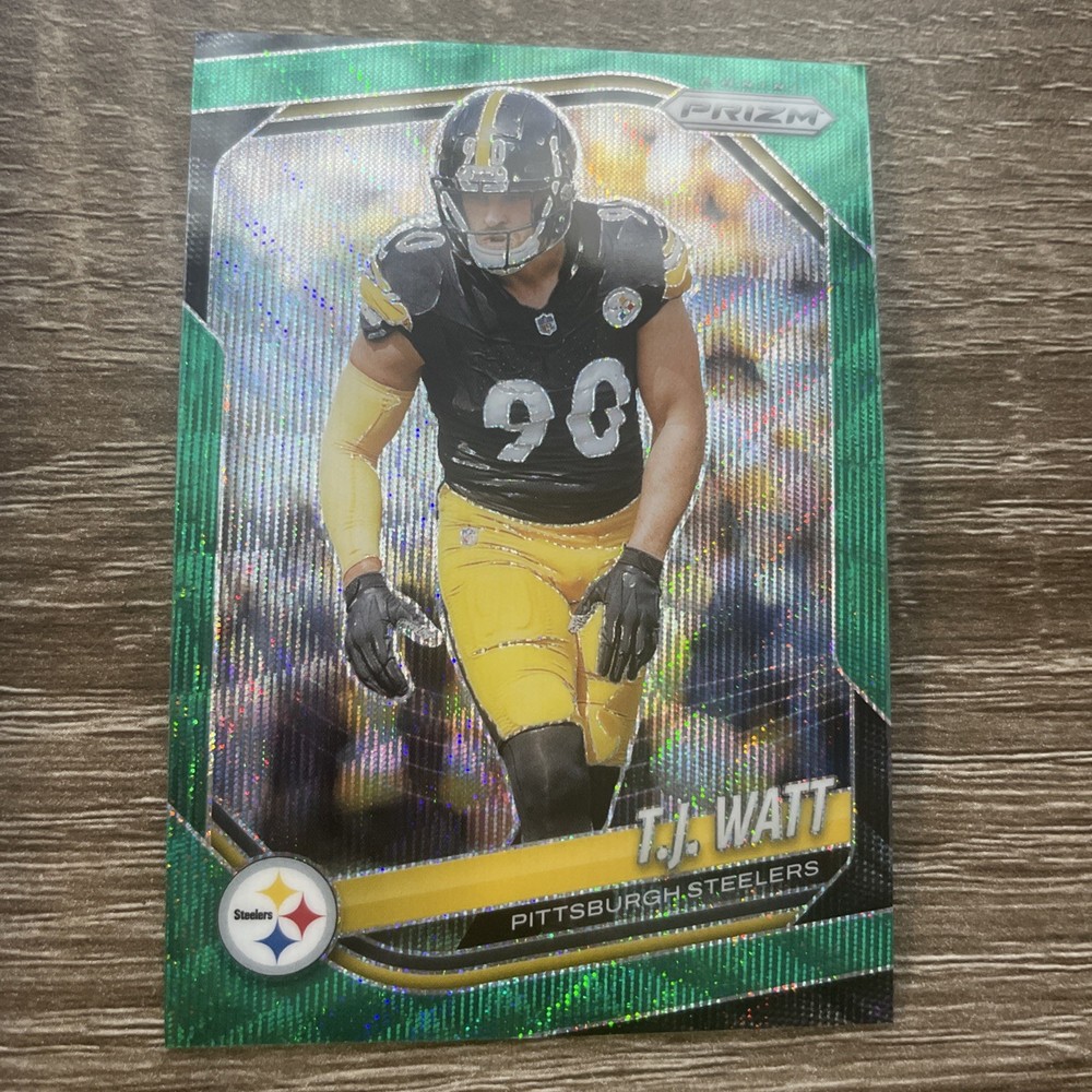 2025 Panini Prizm – T.J. Watt #263 Neon Green Pulsar Prizm