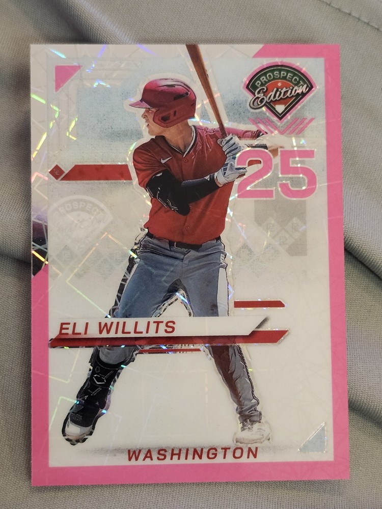 Panini 2025 Prospect Edition Eli Willits #155 Pink Velocity Prizm #/79 Nationals
