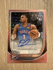 2025 Bowman Chrome Dillon Jones Rose Gold Auto 1/1 One of One OKC Thunder Knicks