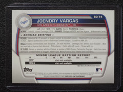 Joendry Vargas 2023 Bowman Draft – #BD-74 Aqua & Pink Gradient 042/199 Dodgers