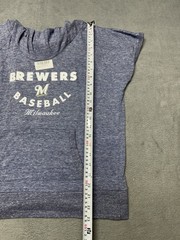Milwaukee Brewers Women’s Soft As A Grape Blue Gray Funnel Neck Shirt MLB