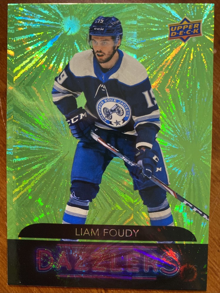 20-21 UD Series 2 Hockey Rookie Green Dazzlers DZ-63 Liam Foudy
