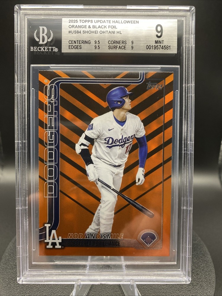 🪦 2025 Topps Update Series-Shohei Ohtani 🟠 #US84 Black and Orange Foil BGS-9🔥