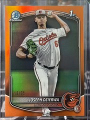 Joseph Dzierwa 2025 Bowman Chrome True Orange Refractor /25 Orioles