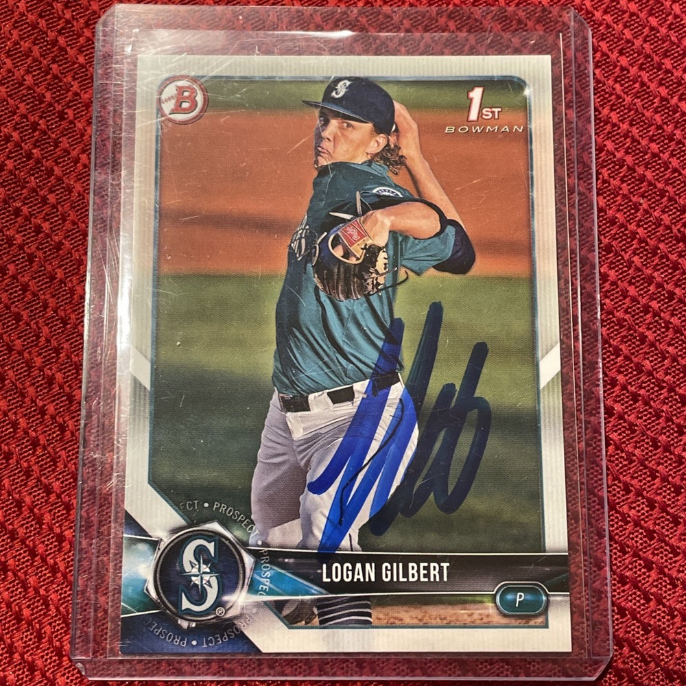 Bowman Draft LOGAN GILBERT signed auto autographed 2018 1st Bowman IP #BD-63