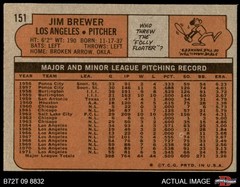 1972 Topps #151 Jim Brewer Dodgers 4 – VG/EX