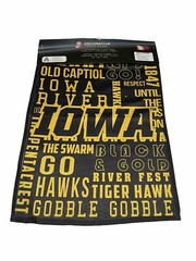 IOWA Hawkeyes Fan Rules 13 X 18 Embossed Suede Garden Flag