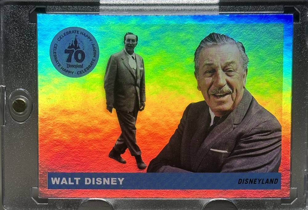 WALT DISNEY DISNEYLAND 70TH ANNIVERSARY RARE HOLO REFRACTOR FOIL DISNEY CARD