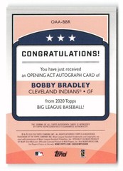 2020 Topps Big League #OAA-BBR Bobby Bradley Opening Act Auto Auto Indians AU