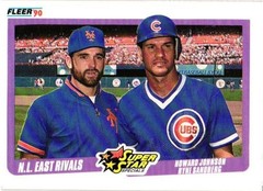 1990 Fleer #639 N.L. East Rivals (Howard Johnson / Ryne Sandberg)