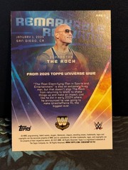 The Rock WWE 2025 Topps Universe Remarkable Returns Wrestling Card #RRE-1