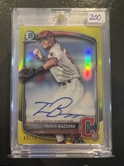2025 Bowman Chrome Travis Bazzana Auto Yellow /75 No. CPA-TB