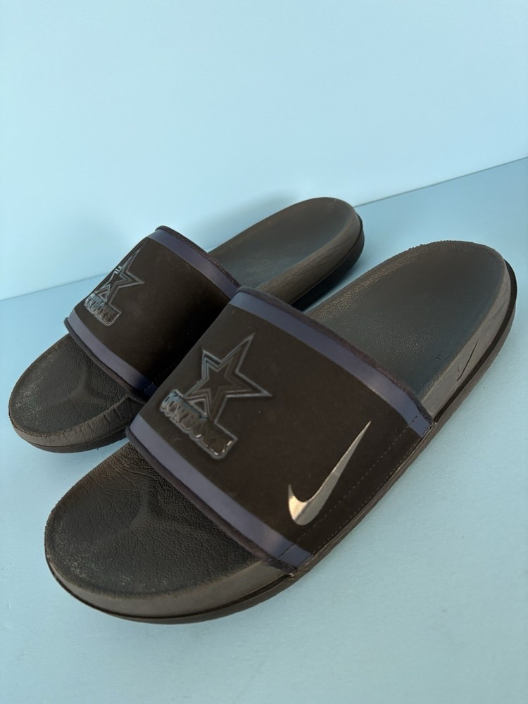 Nike Dallas Cowboys Black/Navy Blue OffCourt Slides Sandals Men’s Size 9