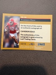 2025 Leaf Metal Cameron Edge 92 Gold Leaf Rookie Red Prismatic Auto /15 Card SP