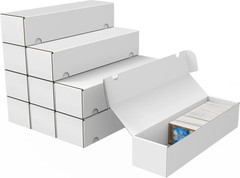 Trading Card Storage Box, 10-Pack 1100 Count White Corrugated Cardboard Bulk Spo