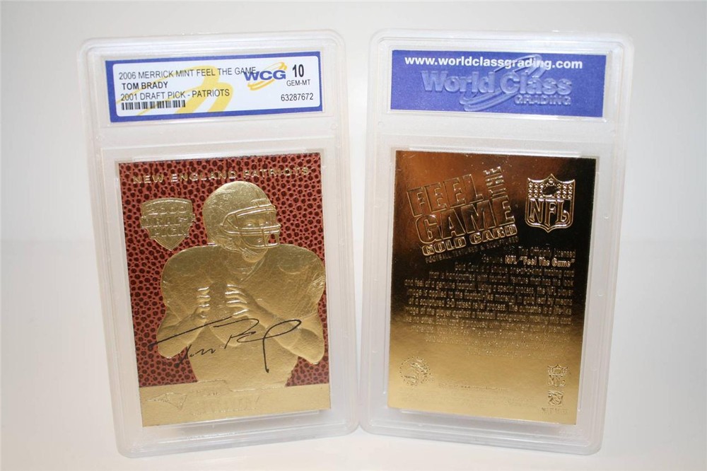 TOM BRADY 2000 Draft Pick FEEL THE GAME Gold Card Rookie – Graded GEM MINT 10