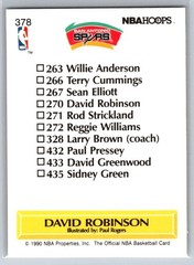 David Robinson 1990-91 Hoops #378 Basketball fully visible on front Spurs