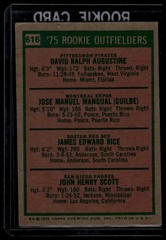 1975 Topps #616 1975 Rookie Out (Dave Augustine / Pepe Mangual / Jim Rice