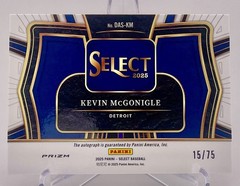 Tigers Kevin McGonigle 2025 Panini Select No.DAS-KM #15/75 Autographed Card