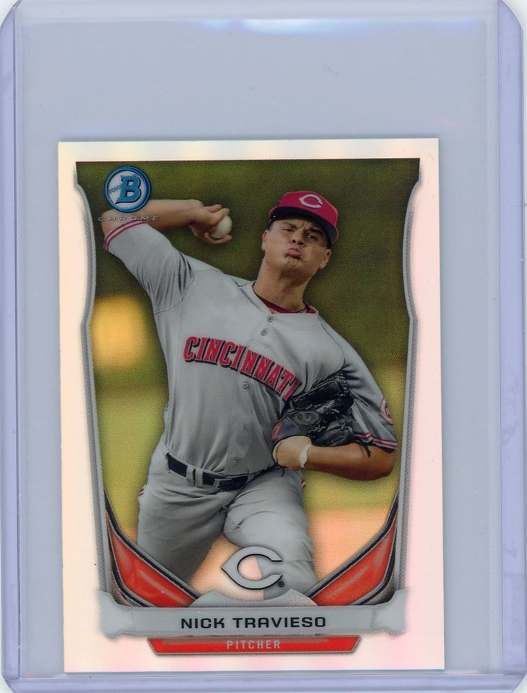2014 BOWMAN CHROME NICK TRAVIESO MINI REFRACTOR TOP 5 #BM-CR5 REDS
