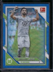 2025-26 Topps Chrome Bundesliga #98 Mohamed Amoura Blue Wave Refractor #/150
