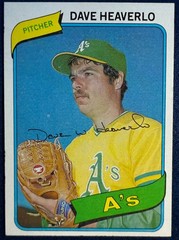 1980 TOPPS #177 DAVE HEAVERLO (OAKLAND ATHLETICS) BASEBALL CARD