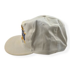 Vintage 90s University of Michigan Wolverines Snapback Hat White Navy Blue NCAA