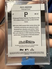 Topps 2024 Black & White Paul Skenes Pirates RC Auto Purple 25/25 #66-A *BOOKEND