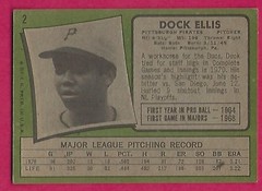 1971 Topps Dock Ellis # 2 Pittsburgh Pirates