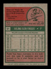 1975 Topps #21 Rollie Fingers A&rsquo;s NEAR MINT *w8