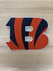 CINCINNATI BENGALS FOOTBALL IRON ON EMBROIDERED PATCH 3”x2.5”
