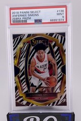 Anfernee Simons RC Zebra Prizm SSP Case Hit Rookie 2018-19 Panini Select
