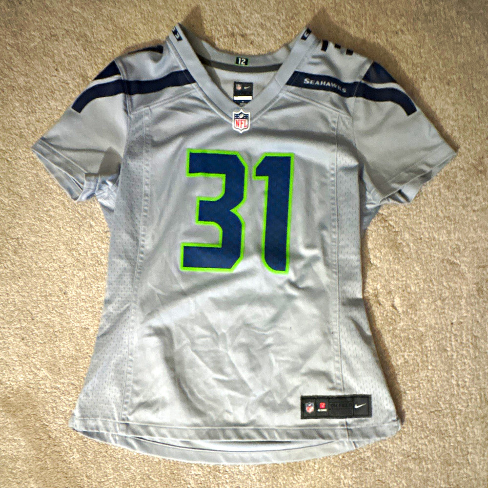 Nike NFL On Field Seattle Seahawks Kam Chancellor #31 Gray Blue Green Jersey 12