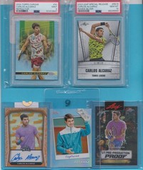 1/1 CARLOS ALCARAZ batch inc PSA 10 + #2/3 AUTO +JANNIK SINNER LEAF/TOPPS CHROME