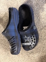 FOCO Dallas Cowboys NFL Football Slip-On Clog Shoes Navy Blue Black White