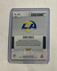 2021-2022 PANINI INSTANT #262 AARON DONALD 2 SACKS SUPER BOWL RAMS SP 358
