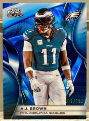 JERSEY NUMBER MATCH! 2025-26 Topps Chrome Black AJ Brown Blue Wave 11/150! PATS!