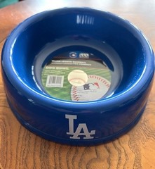 Los Angeles Dodgers MLB Dog Bundle collars, leash, squeaky toy, bowl, t-shirt