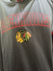 NHL Chicago Black Hawks Dark Gray Hoodie Long Sleeve Size Medium