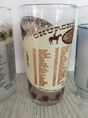 3 Vintage Horse Racing Glasses Pimlico Preakness 1979 Kentucky Derby 1977 1995