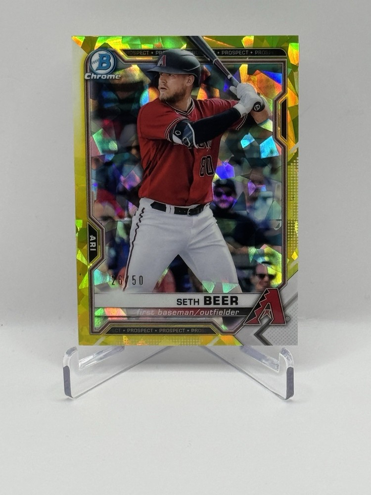 2021 Bowman Chrome Sapphire Yellow Refractor BCP60 Seth Beer 26/50 Dbacks
