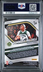 2025 PANINI PRIZM WNBA WNBA LOGO PRIZM #116 DOMINIQUE MALONGA ROOKIE RC PSA 10