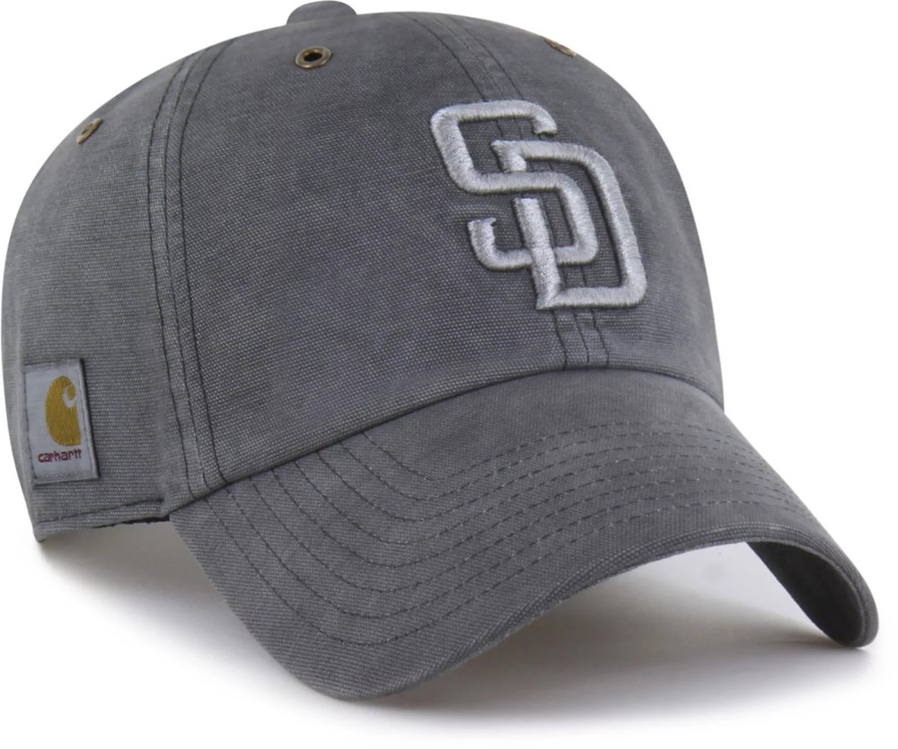 San Diego Padres Carhartt x &rsquo;47 Charcoal Dye Clean Up Adjustable Hat Cap Dad MLB