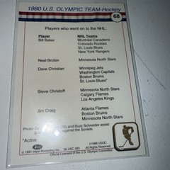 1991 Impel U.S. Olympic Hall of Fame 1980 U.S. Olympic Hockey Team #68 USA