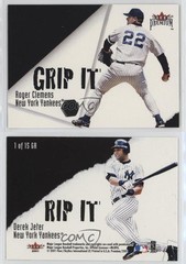 2001 Fleer Premium Grip It and Rip It Derek Jeter Roger Clemens #1GR HOF sh7
