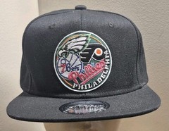 Philadelphia SPORTS FANS Flat bill Snapback Hat Black Phillies Eagles Hat/Cap